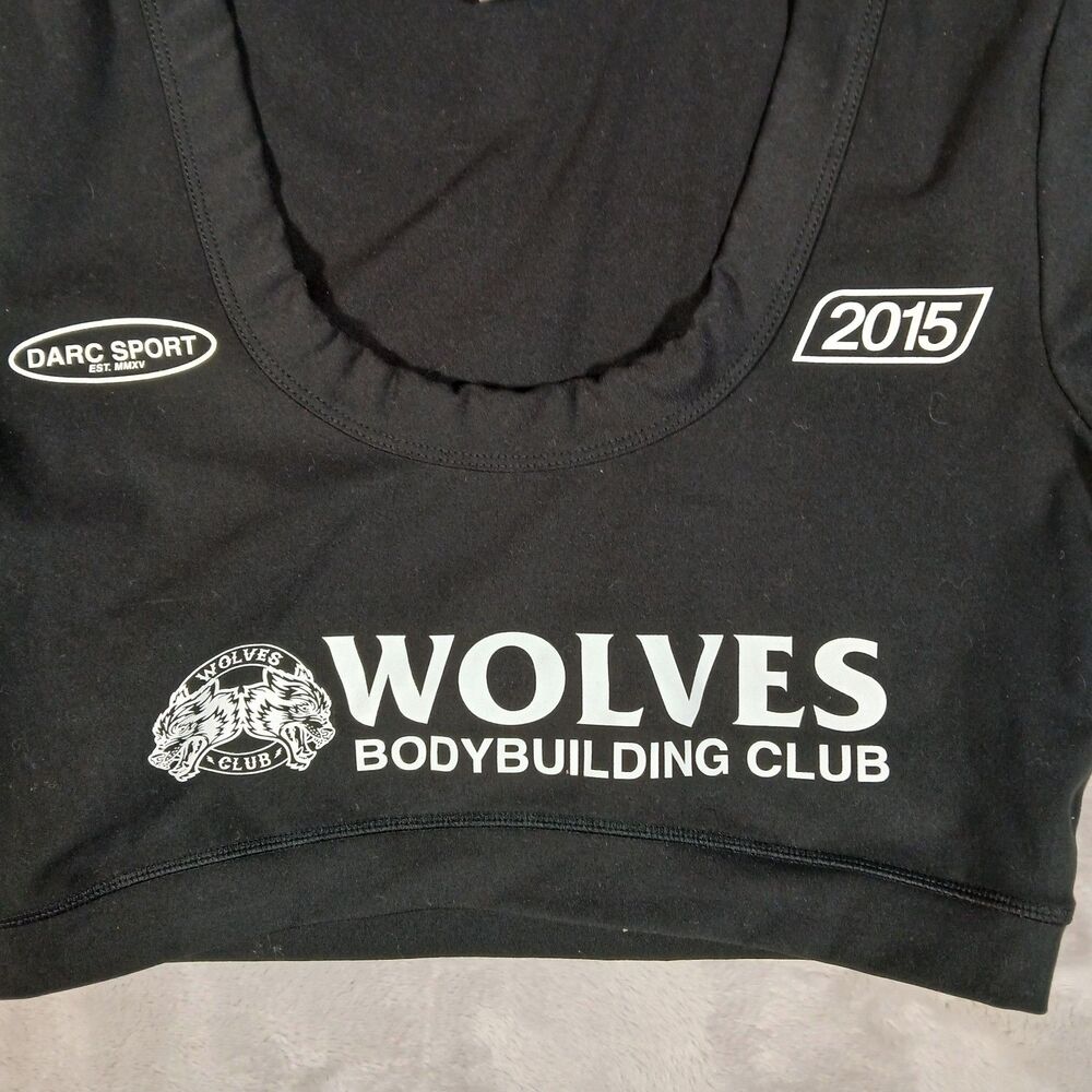 Darc Sport SHE Wolves Crop Top Womens M Black Limited 32/500 Long Sleeve - Picture 4 of 8